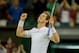 Jul 5, 2013; London, United Kingdom; Andy Murray (GBR) celebrates recording match point during his match against Jerzy Janowicz (POL) (not pictured) on day 11 of the 2013 Wimbledon Championships at the All England Lawn Tennis Club. Murray won 6-7, (2-7), 6-4, 6-4, 6-3. Mandatory Credit: Susan Mullane-USA TODAY Sports