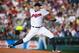 CLEVELAND, OH - JULY 5: Starting pitcher Justin Masterson #63 of the Cleveland Indians pitches during the first inning against the Detroit Tigers at Progressive Field on July 5, 2013 in Cleveland, Ohio. (Photo by Jason Miller/Getty Images)