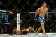 Jul 6, 2013; Las Vegas, NV, USA; Chris Weidman, blue shorts, defeated Anderson Silva (yellow shorts) in their Middleweight Chamionship Bout in the second round with a TKO at the MGM Grand Garden Arena. Mandatory Credit: Jayne Kamin-Oncea-USA TODAY Sports