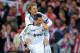 MADRID, SPAIN - MAY 17: Cristiano Ronaldo (R) and Luka Modric of Real Madrid CF celebrate after Ronaldo scored Real's opening goal during the Copa del Rey Final between Real Madrid CF and Club Atletico de Madrid at Estadio Santiago Bernabeu on May 17, 2013 in Madrid, Spain. (Photo by Denis Doyle/Getty Images)
