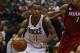 MILWAUKEE, WI - APRIL 28: Monta Ellis #11 of the Milwaukee Bucks drives past Chris Andersen #11 of the Miami Heat in Game Four of the Eastern Conference Quarterfinals during the 2013 NBA Playoffs at the Bradley Center on April 28, 2013 in Milwaukee, Wisconsin. The Heat defeated the Bucks 88-77. NOTE TO USER: User expressly acknowledges and agrees that, by downloading and or using this photograph, User is consenting to the terms and conditions of the Getty Images License Agreement. (Photo by Jonathan Daniel/Getty Images)