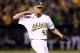 OAKLAND, CA - OCTOBER 09: Grant Balfour #50 of the Oakland Athletics celebrates after the last out of their game against the Detroit Tigers during Game Three of the American League Division Series at Oakland-Alameda County Coliseum on October 9, 2012 in Oakland, California. (Photo by Ezra Shaw/Getty Images)