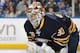 BUFFALO, NY - APRIL 19: Ryan Miller #30 of the Buffalo Sabres waits for a face-off against the New York Rangers at First Niagara Center on April 19, 2013 in Buffalo, United States. (Photo by Jen Fuller/Getty Images)