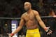 Jul 6, 2013; Las Vegas, NV, USA; Anderson Silva (yellow shorts) during his Middleweight Chamionship Bout at the MGM Grand Garden Arena. Chris Weidman defeated Anderson in a TKO in the second round. Mandatory Credit: Jayne Kamin-Oncea-USA TODAY Sports