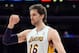 LOS ANGELES, CA - JANUARY 27: Pau Gasol #16 of the Los Angeles Lakers reacts after his basket during a 106-95 win over the Oklahoma City Thunder at Staples Center on January 27, 2013 in Los Angeles, California. NOTE TO USER: User expressly acknowledges and agrees that, by downloading and or using this photograph, User is consenting to the terms and conditions of the Getty Images License Agreement. (Photo by Harry How/Getty Images)