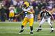 Oct 23, 2011; Minneapolis, MN, USA; Green Bay Packers linebacker Desmond Bishop (55) against the Minnesota Vikings at the Metrodome. The Packers defeated the Vikings 33-27. Mandatory Credit: Brace Hemmelgarn-USA TODAY Sports