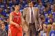 OKLAHOMA CITY, OK - APRIL 21: Head coach Kevin McHale of the Houston Rockets talks with Jeremy Lin #7 during Game One of the Western Conference Quarterfinals of the 2013 NBA Playoffs against the Oklahoma City Thunder at Chesapeake Energy Arena on April 21, 2013 in Oklahoma City, Oklahoma. The Thunder defeated the Rockets 120-91. NOTE TO USER: User expressly acknowledges and agrees that, by downloading and or using this photograph, User is consenting to the terms and conditions of the Getty Images License Agreement. (Photo by Christian Petersen/Getty Images)
