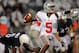 STATE COLLEGE, PA - OCTOBER 27: Quarterback Braxton Miller #5 of the Ohio State Buckeyes looks to pass against the Penn State Nittany Lions in the third quarter at Beaver Stadium on October 27, 2012 in State College, Pennsylvania. The Ohio State Buckeyes won, 35-23. (Photo by Patrick Smith/Getty Images)