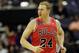 WASHINGTON, DC - FEBRUARY 28: Brian Scalabrine #24 of the Chicago Bulls against the Washington Wizards at the Verizon Center in Washington on February 28, 2011 in Washington, DC. NOTE TO USER: User expressly acknowledges and agrees that, by downloading and/or using this Photograph, User is consenting to the terms and conditions of the Getty Images License Agreement. (Photo by Rob Carr/Getty Images)