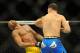Jul 6, 2013; Las Vegas, NV, USA; Chris Weidman, blue shorts, defeated Anderson Silva (yellow shorts) in their Middleweight Chamionship Bout in the second round with a TKO at the MGM Grand Garden Arena. Mandatory Credit: Jayne Kamin-Oncea-USA TODAY Sports