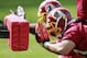 May 5, 2013; Ashburn, VA, USA; Washington Redskins defensive end Andrew Seumako (93) participates in position drills during rookie minicamp at Redskins Park. Mandatory Credit: Geoff Burke-USA TODAY Sports