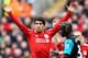 LIVERPOOL, ENGLAND - MARCH 03: Luis Suarez of Liverpool reacts during the Barclays Premier League match between Liverpool and Arsenal at Anfield on March 3, 2012 in Liverpool, England. (Photo by Clive Mason/Getty Images)