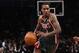 NEW YORK, NY - FEBRUARY 19: Brandon Jennings #3 of the Milwaukee Bucks dribbles the ball against the Brooklyn Nets at the Barclays Center on February 19, 2013 in New York City. NOTE TO USER: User expressly acknowledges and agrees that, by downloading and/or using this photograph, user is consenting to the terms and conditions of the Getty Images License Agreement. The Nets defeated the Bucks 113-111 in overtime. (Photo by Bruce Bennett/Getty Images)