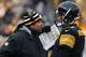 PITTSBURGH, PA - DECEMBER 30: Offensive co-ordinator Todd Haley talks to Ben Roethlisberger #7 of the Pittsburgh Steelers during their game against the Clevelend Browns at Heinz Field on December 30, 2012 in Pittsburgh, Pennsylvania. (Photo by Karl Walter/Getty Images)