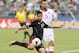 Jul 11, 2013; Seattle, WA, USA; Mexico forward Raul Jimenez (9) shoots a goal shot against Canada during the 1st half at CenturyLink Field. Mexico defeated Canada 2-0. Mandatory Credit: Steven Bisig-USA TODAY Sports