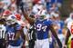 BUFFALO, NY - SEPTEMBER 16: Mario Williams #94 of the Buffalo Bills celebrates a fumble recovery during an NFL game against the Kansas City Chiefs at Ralph Wilson Stadium on September 16, 2012 in Orchard Park, New York. (Photo by Tom Szczerbowski/Getty Images)