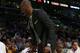 LOS ANGELES, CA - APRIL 28: Kobe Bryant walks by the Los Angeles Lakers bench on crutches in the second half against the San Antonio Spurs during Game Four of the Western Conference Quarterfinals of the 2013 NBA Playoffs at Staples Center on April 28, 2013 in Los Angeles, California. The Spurs defeated the Lakers 103-82. NOTE TO USER: User expressly acknowledges and agrees that, by downloading and or using this photograph, User is consenting to the terms and conditions of the Getty Images License Agreement. (Photo by Jeff Gross/Getty Images)