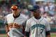 Jun 18, 2013; Dayton, OH, USA; West shortstop Carlos Correa, left, and Byron Buxton, right, during the Midwest League-All Star Game at Fifth Third Field. Mandatory Credit: David Kohl-USA TODAY Sports