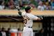 OAKLAND, CA - JULY 02: Josh Donaldson #20 of the Oakland Athletics tosses his bat away and watches the flight of his ball as he hits a two-run homer in the first inning against the Chicago Cubs at O.co Coliseum on July 2, 2013 in Oakland, California. (Photo by Thearon W. Henderson/Getty Images)