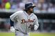 CLEVELAND, OH - JULY 6: Prince Fielder #28 of the Detroit Tigers rounds the bases after hitting a solo home run during the third inning against the Cleveland Indians at Progressive Field on July 6, 2013 in Cleveland, Ohio. (Photo by Jason Miller/Getty Images)