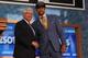 NEW YORK, NY - JUNE 27: Trey Burke (R) of Michigan poses for a photo with NBA Commissioner David Stern after Burke was drafted #9 overall in the first round by the Minnesota Timberwolves during the 2013 NBA Draft at Barclays Center on June 27, 2013 in in the Brooklyn Borough of New York City. NOTE TO USER: User expressly acknowledges and agrees that, by downloading and/or using this Photograph, user is consenting to the terms and conditions of the Getty Images License Agreement. (Photo by Mike Stobe/Getty Images)