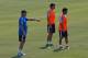 MADRID, SPAIN - JULY 15: New head coach Carlo Ancelotti of Real Madrid gives instructions during his first training session as new player Isco (R) and Kaka (2ndR) look on at the Valdebebas training ground on July 15, 2013 in Madrid, Spain. (Photo by Gonzalo Arroyo Moreno/Getty Images)