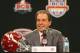 FORT LAUDERDALE, FL - JANUARY 06: Crimson Tide head coach Nick Saban spreaks with members of the media during the Discover BCS National Championship Head Coaches Press Conference on January 6, 2013 in Fort Lauderdale, Florida. (Photo by Mike Ehrmann/Getty Images)
