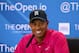 GULLANE, SCOTLAND - JULY 16: Tiger Woods of the United States answers questions from the media ahead of the 142nd Open Championship at Muirfield on July 16, 2013 in Gullane, Scotland. (Photo by Matthew Lewis/Getty Images)
