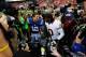 LANDOVER, MD - AUGUST 25: Andrew Luck #12 of the Indianapolis Colts and Robert Griffin III #10 of the Washington Redskins shake hands after a preseason game at FedExField on August 25, 2012 in Landover, Maryland. (Photo by Patrick McDermott/Getty Images)