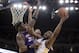 Feb 20, 2013; Oakland, CA, USA; Golden State Warriors power forward Carl Landry (7) shoots the ball against Phoenix Suns center Jermaine O'Neal (20) during the fourth quarter at Oracle Arena. The Golden State Warriors defeated the Phoenix Suns 108-98. Mandatory Credit: Kelley L Cox-USA TODAY Sports