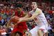 March 10, 2013; Charlottesville, VA USA; Maryland Terrapins guard Nick Faust (5) knocks the ball from Virginia Cavaliers forward/center Mike Tobey (10) in the second half at John Paul Jones Arena. The Cavaliers won 61-58 in overtime. Mandatory Credit: Geoff Burke-USA TODAY Sports