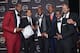 LOS ANGELES, CA - JULY 17: (L-R) NBA players LeBron James, coach Erik Spoelstra, Dwyane Wade, Ray Allen, Sean 'Diddy' Combs and assistant coach David Fizdale pose backstage at The 2013 ESPY Awards at Nokia Theatre L.A. Live on July 17, 2013 in Los Angeles, California. (Photo by Alberto E. Rodriguez/Getty Images for ESPY)