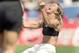 PASADENA, CA - JULY 10: Brandi Chastain of Team USA celebrates during the Women's World Cup against Team China at The Rose Bowl on July 10, 1999 in Pasadena, California. Team USA won 5-4. (Photo by Jed Jacobsohn/Getty Images)