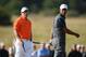 GULLANE, SCOTLAND - JULY 20: Lee Westwood of England and Tiger Woods of the United States during the third round of the 142nd Open Championship at Muirfield on July 20, 2013 in Gullane, Scotland. (Photo by Stuart Franklin/Getty Images)