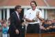 GULLANE, SCOTLAND - JULY 21: Phil Mickelson of the United States is presented with the Claret Jug by Captain of Muirfield, Robin Dow after winning the 142nd Open Championship at Muirfield on July 21, 2013 in Gullane, Scotland. (Photo by Andy Lyons/Getty Images)