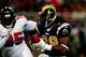 ST. LOUIS, MO - AUGUST 21: Running back Steven Jackson #39 of the St. Louis Rams runs the ball against the Atlanta Falcons during the preseason game at the Edward Jones Dome on August 21, 2009 in St. Louis, Missouri. (Photo by Dilip Vishwanat/Getty Images)