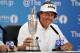 GULLANE, SCOTLAND - JULY 21: Phil Mickelson of the United States holds the Claret Jug as he answers questions after winning the 142nd Open Championship at Muirfield on July 21, 2013 in Gullane, Scotland. (Photo by Stuart Franklin/Getty Images)