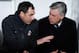 Clement and Ancelotti discuss tactics whilst at PSG