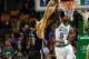 BOSTON, MA - NOVEMBER 28: Kevin Garnett #5 of the Boston Celtics blocks a shot by Brook Lopez #11 of the Brooklyn Nets during the game on November 28, 2012 at TD Garden in Boston, Massachusetts. NOTE TO USER: User expressly acknowledges and agrees that, by downloading and or using this photograph, User is consenting to the terms and conditions of the Getty Images License Agreement. (Photo by Jared Wickerham/Getty Images)