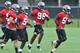 TAMPA, FL - May 03: Defensive end Steven Means #96 of the Tampa Bay Buccaneers runs across the field during a rookie mini-camp May 3, 2013 at the Buccaneers training center in Tampa, Florida. (Photo by Al Messerschmidt/Getty Images)