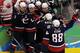 VANCOUVER, BC - FEBRUARY 28: Zach Parise (2nd L) #9 of the United States celebrates with teammates after scoring a goal to tie the scores 2-2 late in the third during the ice hockey men's gold medal game between USA and Canada on day 17 of the Vancouver 2010 Winter Olympics at Canada Hockey Place on February 28, 2010 in Vancouver, Canada. (Photo by Jamie Squire/Getty Images)