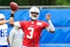 Jun 11, 2013; Buffalo, NY, USA; Buffalo Bills quarterback EJ Manuel (3) passes the ball during mini-camp at Ralph Wilson Stadium. Mandatory Credit: Kevin Hoffman-USA TODAY Sports