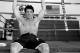 TUALATIN, OR - JUNE 26: (Editor's Note: This images was converted to black and white.) Chael Sonnen rests after a workout at the Team Quest gym on June 26, 2012 in Tualatin, Oregon. Sonnen will fight Anderson Silva July 7, 2012 at UFC 148 in Las Vegas, Nevada. (Photo by Jonathan Ferrey/Getty Images)