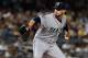 NEW YORK, NY - AUGUST 03: Oliver Perez #36 of the Seattle Mariners delivers a pitch in the game against the New York Yankees at Yankee Stadium on August 3, 2012 in the Bronx borough of New York City. Yankees defeated the Mariners 6-3. (Photo by Mike Stobe/Getty Images)