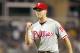 PITTSBURGH, PA - JULY 02: Jonathan Papelbon #58 of the Philadelphia Phillies reacts after closing out the game against the Pittsburgh Pirates during the game on July 2, 2013 at PNC Park in Pittsburgh, Pennsylvania. The Phillies defeated the Pirates 3-1. (Photo by Justin K. Aller/Getty Images)