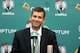 WALTHAM, MA - JULY 5: New Boston Celtics head coach Brad Stevens is introduced to the media July 5, 2013 in Waltham, Massachusetts. Stevens was hired away from Butler University where he led the Bulldogs to two back to back national championship game appearances in 2010, and 2011. (Photo by Darren McCollester/Getty Images)