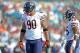 Oct 7, 2012; Jacksonville, FL, USA; Chicago Bears defensive end Julius Peppers (90) and outside linebacker Lance Briggs (55) during the first quarter against the Jacksonville Jaguars at EverBank Field. Mandatory Credit: Jake Roth-USA TODAY Sports