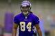 May 3, 2012; Eden Prairie, MN, USA; Minnesota Vikings wide receiver Cordarrelle Patterson (84) gets set for a drill at the Minnesota Vikings Rookie Minicamp at Winter Park. Mandatory Credit: Bruce Kluckhohn-USA TODAY Sports