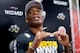 RIO DE JANEIRO, BRAZIL - JUNE 12: Anderson Silva speaks during a press conference for UFC 162 at X-Gym on June 12, 2013 in Rio de Janeiro, Brazil. (Photo by Buda Mendes/Getty Images)