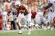 Nov 10, 2012; Austin, TX, USA; Texas Longhorns wide receiver Cayleb Jones (4) runs after a catch against the Iowa State Cyclones in the fourth quarter at Darrell K Royal-Texas Memorial Stadium. Texas defeated Iowa State 33-7. Mandatory Credit: Brett Davis-USA TODAY Sports